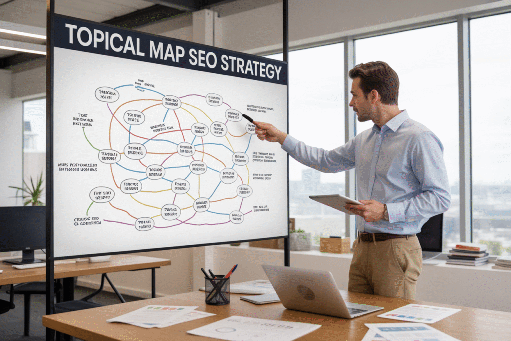 How to Complete a Topical Map SEO for Better Rankings 17 How to Complete a Topical Map SEO for Better Rankings Creating a topical map SEO strategy can transform your website from scattered content into a focused authority that search engines love. This comprehensive guide is designed for content marketers, SEO professionals, and website owners who want to build topical authority and climb search rankings through strategic content organization. Many websites struggle with rankings because their content lacks connection and depth around specific subjects. A well-executed SEO topical map guide changes this by clustering related content into topic hubs that demonstrate expertise across entire subject areas. We'll walk through the essential steps of keyword clustering SEO and show you how to build topical authority that Google recognizes. You'll learn how to research and map your core topics, create a logical content structure that connects related pages, and implement internal linking strategies that boost your entire topic cluster's performance. Understanding Topical Maps and Their SEO Impact Define topical maps and how they organize content around themes Topical maps are comprehensive content frameworks that organize your website's information around central themes rather than individual keywords. Think of them as blueprints that connect related topics through a web of interconnected content pieces, creating what's known as topic clusters. A topical map seo strategy works by establishing a main pillar page that covers a broad topic comprehensively, then supporting it with cluster pages that dive deeper into specific subtopics. For example, if your main topic is "digital marketing," your pillar page would provide an overview, while cluster pages might focus on "email marketing," "social media advertising," or "content marketing strategies." This approach transforms your content from scattered individual posts into a cohesive knowledge hub. Each piece of content serves a specific purpose within the larger topical structure, creating clear pathways for both users and search engines to navigate related information. The beauty of seo topical map planning lies in its holistic approach. Instead of targeting random keywords, you're building comprehensive coverage around themes that matter to your audience. This creates natural opportunities for internal linking and establishes your site as a go-to resource for specific topics. Discover why search engines favor topically relevant websites Search engines have evolved far beyond simple keyword matching. Google's algorithms now prioritize websites that demonstrate expertise and comprehensive coverage of topics, a concept known as topical authority seo. When you implement a topical seo strategy, you're essentially proving to search engines that your website is a reliable source of information on specific subjects. This happens because: Content depth signals expertise: Covering multiple aspects of a topic shows you understand it thoroughly User engagement improves: Visitors spend more time on sites that answer related questions in one place Natural linking patterns emerge: Quality topical content naturally attracts backlinks from other authoritative sources Search intent matching increases: Comprehensive topic coverage helps match various user search intents Search engines reward this approach because it aligns with their primary goal: providing users with the most relevant and helpful information. When your topical map for seo covers a subject comprehensively, you're more likely to satisfy user queries completely, leading to better rankings across multiple related search terms. Learn the difference between keyword targeting and topical authority Traditional keyword clustering seo focuses on ranking for specific search terms, while topical authority takes a broader, more strategic approach to content creation. Keyword Targeting Topical Authority Focuses on individual keywords Covers entire topic themes Creates isolated content pieces Builds interconnected content clusters Targets specific search volumes Captures semantic search variations Limited long-term growth Scalable authority building Reactive to keyword research Proactive topic coverage The old-school approach meant creating separate pages for "best running shoes," "cheap running shoes," and "running shoes for beginners." A topical map content strategy would instead create a comprehensive running shoes resource that naturally covers all these variations while establishing your site as the definitive source for running shoe information. Build topical authority by shifting from asking "What keywords should I target?" to "What topics does my audience need help with?" This mindset change leads to more natural content creation that serves users better while positioning your site as an expert resource. Topical authority also captures the long tail of search queries that traditional keyword research might miss. When you cover a topic thoroughly, you naturally rank for hundreds of related phrases that people actually use when searching, creating a more sustainable and comprehensive SEO strategy. Research and Identify Your Core Topics Analyze Competitor Content Clusters for Topic Opportunities Start by examining your top competitors' content structures to uncover gaps and opportunities in your topical map SEO strategy. Look for the main topic clusters they've built around and identify subtopics they might have missed. Tools like Ahrefs' Site Explorer or SEMrush's Topic Research feature help you see which content pieces drive the most organic traffic for competitors. Pay attention to their pillar pages and supporting cluster content. Notice how they organize related topics and which keywords they target within each cluster. This competitive analysis reveals proven topics that work in your industry while highlighting areas where you can create better, more comprehensive content. Create a spreadsheet listing competitor domains, their main topic clusters, and the specific subtopics they cover. This gives you a clear picture of the content landscape and helps you spot opportunities they've overlooked. Use Keyword Research Tools to Find Related Subtopics Traditional keyword research tools like Google Keyword Planner, Ahrefs Keywords Explorer, and SEMrush provide the foundation for building your topical authority. Start with your main topic and use these tools to discover related terms, long-tail variations, and semantically connected keywords. Google's "People Also Ask" sections and related searches at the bottom of search results reveal natural subtopic clusters. Tools like Answer the Public generate questions around your core topics, showing exactly what your audience wants to know. Export keyword lists and group them by theme and search intent. Look for patterns in the data that suggest natural topic clusters. For example, if you're in the fitness space, keywords around "weight loss" might cluster with "meal planning," "calorie counting," and "workout routines." Validate Topic Relevance with Search Volume Data Search volume data helps prioritize which topics deserve dedicated content within your topical map content strategy. Focus on topics with sufficient monthly search volume to justify the content creation effort, but don't ignore low-volume, high-intent keywords that could drive qualified traffic. Use the following criteria to evaluate topic viability: High-volume topics: 1,000+ monthly searches for pillar content Medium-volume topics: 100-1,000 monthly searches for cluster content Low-volume, high-intent topics: 10-100 monthly searches for specific supporting content Topic Priority Monthly Search Volume Content Type Purpose High 1,000+ Pillar Pages Main topic authority Medium 100-1,000 Cluster Content Supporting topics Low/High-Intent 10-100 Targeted Articles Specific queries Balance search volume with competition levels. Sometimes targeting medium-volume keywords with lower competition scores better than chasing high-volume terms dominated by established authorities. Map Topics to Your Target Audience's Search Intent Understanding search intent transforms your keyword list into a strategic topical SEO strategy. Categorize each topic cluster by the four main types of search intent: Informational Intent: Users seeking knowledge or answers. These topics work well for educational content that builds topical authority. Examples include "how to complete a topical map SEO" or "what is keyword clustering SEO." Commercial Intent: Users comparing options before making decisions. Create comparison guides, reviews, and "best of" content for these topics. Transactional Intent: Users ready to take action or make purchases. These topics need clear calls-to-action and conversion-focused content. Navigational Intent: Users looking for specific brands or websites. These topics help with brand awareness and direct traffic. Match your content format to search intent. Informational queries need comprehensive guides and tutorials, while transactional searches require product pages or service descriptions. This alignment ensures your topical map serves both search engines and user needs effectively. Create user personas for each topic cluster, considering where your audience sits in the buyer's journey. Early-stage users need educational content, while later-stage users want specific solutions and comparisons. This mapping ensures your SEO topical map guide addresses real user needs rather than just search volume numbers. Create Your Topical Map Structure Establish pillar pages as your main topic hubs Pillar pages serve as the backbone of your topical map SEO strategy. These comprehensive, authoritative pages cover broad topics relevant to your business and act as the central hub for related content. Think of them as the main chapters in your website's story – each pillar page should target high-volume, competitive keywords while providing substantial value to readers. When creating pillar pages, aim for content that spans 3,000-5,000 words and covers every angle of your chosen topic. For example, if you're in the fitness industry, a pillar page might focus on "Strength Training" and cover everything from beginner basics to advanced techniques, equipment recommendations, and safety considerations. Your pillar pages should address the searcher's intent comprehensively, answering questions they didn't even know they had. This approach helps build topical authority by demonstrating your expertise across the entire subject matter rather than just touching on surface-level information. Plan supporting cluster content around each pillar Supporting cluster content forms the ecosystem around each pillar page, diving deeper into specific subtopics. These pieces typically range from 800-2,000 words and target long-tail keywords related to your main pillar topic. Using our strength training example, cluster content might include: "Best Deadlift Variations for Beginners" "How to Progressive Overload Safely" "Pre-Workout Nutrition for Strength Athletes" "Common Squat Mistakes and How to Fix Them" Each cluster piece should link back to its parent pillar page while also connecting to other relevant cluster content. This creates a web of interconnected content that search engines can easily crawl and understand. Your topical seo strategy becomes stronger when cluster content supports and amplifies the authority of your pillar pages. Plan 5-15 cluster pieces per pillar page, depending on the breadth of your topic and available keyword opportunities. Research related keywords, common questions, and gaps in competitor content to identify cluster opportunities. Design internal linking pathways between related topics Smart internal linking transforms individual pieces of content into a cohesive seo content topical map. Your linking strategy should create logical pathways that guide both users and search engines through related topics naturally. Start by linking every cluster page to its parent pillar page using relevant anchor text. Then, create contextual links between cluster pages that share related subtopics. For instance, a cluster page about "Protein Requirements for Muscle Building" should link to other nutrition-related cluster content within the same topic group. Create a linking hierarchy that flows like this: Homepage → Pillar Pages Pillar Pages → Cluster Content Cluster Content → Related Cluster Content All Content → Relevant Pillar Pages Avoid over-linking or forcing unnatural connections. Each internal link should provide genuine value to the reader's journey. Use descriptive anchor text that includes relevant keywords without keyword stuffing. Prioritize topics based on business goals and search difficulty Not all topics deserve equal attention in your topical map content strategy. Prioritization ensures you invest resources where they'll have the greatest impact on your business objectives and SEO performance. Evaluate potential topics using this framework: Priority Factor High Priority Medium Priority Low Priority Business Relevance Directly drives conversions Supports brand awareness Educational only Search Volume 10,000+ monthly searches 1,000-10,000 searches Under 1,000 searches Competition Level Achievable with effort Moderate competition Highly competitive Content Gaps Major opportunity Some opportunity Saturated market Start with topics that align closely with your revenue-generating activities and have reasonable competition levels. If you're just beginning to build topical authority, choose topics where you can realistically compete rather than going head-to-head with industry giants. Consider seasonal trends, emerging opportunities, and your existing content strengths when making prioritization decisions. A well-executed topical map in a smaller niche often outperforms a scattered approach across multiple highly competitive topics. Develop Content for Each Topic Cluster Write comprehensive pillar pages covering broad topics Pillar pages serve as the foundation of your topical map SEO strategy. These comprehensive resources need to cover your main topics with enough depth to establish topical authority while remaining accessible to your target audience. Each pillar page should address the core question or problem that defines your topic cluster. Start by creating content that spans 3,000-5,000 words for each pillar page. This length allows you to cover all essential aspects of your broad topic without overwhelming readers. Your pillar page should include multiple subtopics that you'll later expand into cluster content, creating natural opportunities for internal linking. Structure your pillar pages with clear sections that address different angles of your main topic. Include actionable insights, expert tips, and real-world examples that demonstrate your expertise. Search engines reward content that thoroughly covers a subject, so don't shy away from going deep into technical details when appropriate. Remember to optimize your pillar pages for your primary keywords while maintaining natural language flow. These pages often rank for competitive head terms, so they need to be exceptional in both content quality and technical optimization. Create detailed cluster content addressing specific subtopics Cluster content expands on the subtopics mentioned in your pillar pages. Each piece should dive deep into one specific aspect of your broader topic, creating a web of interconnected content that strengthens your topical authority SEO efforts. Target long-tail keywords and specific user queries with your cluster content. While pillar pages cast a wide net, cluster pages should answer very specific questions that your audience asks. This approach helps you capture more granular search traffic and builds comprehensive topic coverage. Plan for 1,500-2,500 words per cluster page, depending on the complexity of the subtopic. Some technical subjects may require longer content, while straightforward how-to topics might work well with shorter, more focused pieces. Create content variations that address the same subtopic from different angles. For example, if your pillar page covers "digital marketing," your cluster content might include "digital marketing for small businesses," "digital marketing tools," and "digital marketing metrics." This strategy helps you build topical authority while avoiding content cannibalization. Ensure content depth matches user search intent Understanding search intent becomes crucial when developing your topical map content strategy. Different types of queries require different content approaches, and matching this intent directly impacts your SEO success. Informational intent requires comprehensive, educational content that answers questions thoroughly. Users searching for "what is SEO" want detailed explanations, examples, and context. Your content should provide complete answers that satisfy their curiosity without requiring additional searches. Transactional intent demands content that guides users toward making decisions. Product comparisons, reviews, and buying guides work well here. Include clear calls-to-action and practical advice that helps users move forward in their journey. Navigational intent often indicates users looking for specific resources or tools. Create content that serves as a hub for related resources, making it easy for users to find exactly what they need within your topic cluster. Commercial investigation intent sits between informational and transactional. Users are researching solutions but aren't ready to buy yet. Provide balanced, helpful information that builds trust while subtly demonstrating your expertise. Optimize content length and format for each topic level Different topic levels require different content approaches to maximize both user experience and SEO performance. Your topical map SEO strategy should account for these variations in format and length. Content Type Recommended Length Primary Format Key Features Pillar Pages 3,000-5,000 words Long-form guides Multiple sections, comprehensive coverage Cluster Content 1,500-2,500 words Focused articles Specific subtopics, detailed exploration Supporting Content 800-1,500 words Targeted pieces Quick answers, specific queries Match your content format to user preferences and search patterns. Visual topics benefit from infographics, charts, and images. Technical subjects might need step-by-step tutorials with screenshots. Complex topics work well with video content embedded alongside written explanations. Consider mobile users when planning content length and format. Break up long sections with subheadings, bullet points, and visual elements. Most users scan content rather than reading every word, so make your key points easy to find and digest. Test different content formats within your topic clusters to see what resonates best with your audience. Some topics perform better as comprehensive guides, while others work well as quick reference materials. Your analytics will reveal which approach generates the best engagement and SEO results for each topic level. Implement Strategic Internal Linking Link cluster pages to relevant pillar pages consistently Every cluster page you create needs a strong connection back to its parent pillar page. This connection forms the backbone of your topical map seo structure and helps search engines understand the relationship between your content pieces. Set up a system where each cluster page links to its main pillar page at least once in the body content, preferably within the first few paragraphs. The key here is consistency across your entire seo content topical map. When you have multiple cluster pages supporting a single pillar, they should all follow the same linking pattern. This creates a web of connections that reinforces your topical authority seo signals to search engines. Consider creating a standardized template or checklist for your content creators. This ensures every new cluster page automatically includes the required pillar page links without anyone having to remember or guess. Your topical seo strategy depends on these foundational connections being in place from day one. Create contextual links between related cluster content Smart internal linking goes beyond just connecting clusters to pillars. The real magic happens when you link related cluster pages to each other. This cross-linking creates a stronger topical network and keeps visitors engaged longer on your site. Look for natural opportunities to reference related topics within your cluster content. When writing about advanced SEO techniques, you might naturally mention content optimization strategies covered in another cluster page. These contextual connections help build topical authority by showing search engines the depth of your expertise across related subjects. Create a content mapping document that tracks which cluster pages relate to others. This reference makes it easier for writers to identify linking opportunities while creating new content. Your topical map content strategy becomes more powerful when every piece of content supports and references other relevant pieces in your ecosystem. Don't force these connections, though. The links should feel natural and provide genuine value to readers seeking additional information on related topics. Use descriptive anchor text that reinforces topical relevance Your anchor text choices can make or break your internal linking strategy. Generic phrases like "click here" or "read more" waste valuable SEO opportunities. Instead, use descriptive anchor text that clearly indicates what the linked page covers and reinforces your keyword clustering seo efforts. When linking from a cluster page about keyword research to your pillar page about SEO strategy, use anchor text like "comprehensive SEO strategy guide" rather than "this article." This approach helps search engines understand the topical relationship between pages while providing clear expectations for users. Vary your anchor text to avoid over-optimization penalties. If your pillar page targets "topical map for seo," don't use that exact phrase every time you link to it. Mix in variations like "SEO topical mapping guide," "topical SEO approach," or "content cluster strategy." Keep track of your anchor text usage across your site. Spreadsheets or SEO tools can help monitor which phrases you're using most frequently and ensure you maintain a natural distribution that supports your overall topical map seo objectives. Monitor and Optimize Your Topical Map Performance Track Keyword Rankings Across All Topic Clusters Building a comprehensive ranking tracking system is essential for measuring your topical map's success. Set up monitoring for both pillar page keywords and long-tail cluster keywords to get the full picture of your topical authority performance. Use tools like SEMrush, Ahrefs, or Google Search Console to create custom tracking groups for each topic cluster. Create weekly reports that show ranking movements across your entire topical map structure. Pay special attention to how your pillar pages rank for competitive head terms, while monitoring cluster pages for their target long-tail keywords. This dual approach helps you understand whether your topical authority SEO strategy is working at both the broad topic level and the specific subtopic level. Set up automated alerts for significant ranking changes, especially drops of 5+ positions for important keywords. Quick response to ranking fluctuations can prevent minor issues from becoming major problems. Analyze Organic Traffic Growth for Pillar and Cluster Pages Dive deep into your Google Analytics data to track organic traffic patterns across your topical map structure. Create custom segments that separate pillar page traffic from cluster page traffic, allowing you to see which part of your topical seo strategy drives the most valuable visitors. Look for traffic distribution patterns that indicate healthy topic cluster performance. Ideally, you'll see steady growth in both pillar and cluster page traffic, with cluster pages feeding qualified traffic to your pillar content through internal links. Monitor key metrics beyond just page views: Average session duration on cluster vs. pillar pages Pages per session to measure topic exploration depth Conversion rates from different cluster topics Bounce rates across topic clusters Pay attention to seasonal trends and content lifecycle patterns. Some cluster topics might perform better during specific times of year, helping you plan content updates and promotional campaigns. Identify Content Gaps and Expansion Opportunities Regular gap analysis keeps your seo content topical map competitive and comprehensive. Use keyword research tools to discover new subtopics and related questions that your competitors are ranking for but you haven't covered yet. Analyze your existing cluster pages' search console data to find keywords you're ranking for on pages 2-3 of search results. These represent quick win opportunities where additional content or page optimization could push you onto page 1. Create a systematic approach to gap identification: Gap Type Identification Method Action Required Missing Subtopics Competitor content analysis Create new cluster pages Thin Content Areas Low word count pages with poor rankings Expand existing content User Intent Gaps Search console impression data Add new content angles Seasonal Opportunities Google Trends analysis Plan seasonal cluster content Monitor user-generated content like comments, social media discussions, and customer support tickets for emerging subtopics within your main themes. These real user questions often reveal content opportunities that keyword tools miss. Refine Internal Linking Based on User Behavior Data Your internal linking strategy should evolve based on how users actually navigate your topical map. Use Google Analytics' Behavior Flow reports to see the most common paths users take through your cluster content. Heat mapping tools like Hotjar or Crazy Egg reveal which internal links users click most frequently on your pillar and cluster pages. This data helps you optimize link placement and anchor text to guide users more effectively through your topic clusters. Test different internal linking approaches using your build topical authority framework: Contextual links within content body vs. sidebar recommendations Related posts sections vs. inline topic cluster navigation Breadcrumb systems that emphasize topical relationships Track click-through rates on internal links and adjust based on performance. Links with low click rates might need better anchor text or more prominent placement, while high-performing links can be replicated across similar cluster pages. Review your internal linking structure quarterly to ensure it still supports your topical map content strategy goals. As you add new cluster content, update older pages to include links to fresh material, maintaining the interconnected web that search engines love. Topical maps transform scattered content into a powerful SEO strategy that search engines love. By organizing your website around core topics and creating comprehensive content clusters, you build topical authority that helps your pages rank higher and attract more organic traffic. The key lies in thorough research, strategic structure, and consistent internal linking that guides both users and search engines through your expertise. Start mapping your topics today and watch your search rankings improve over time. Focus on creating valuable, interconnected content that answers your audience's questions while demonstrating your knowledge across related subjects. Remember to track your performance regularly and adjust your strategy based on what's working best for your specific niche and audience needs.